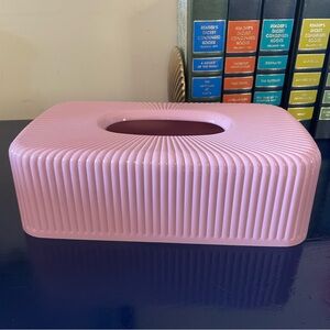Vintage 1980 Mauve / English Rose Plastic Rectangle Tissue Box Cover